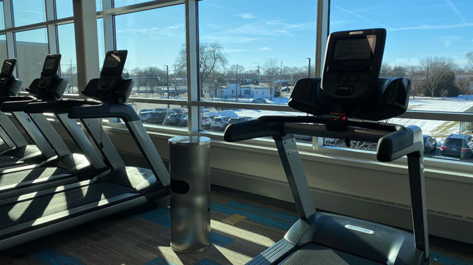 Treadmills at Arlington Ridge Center overlooking US14 and Euclid Avenue in Arlington Heights